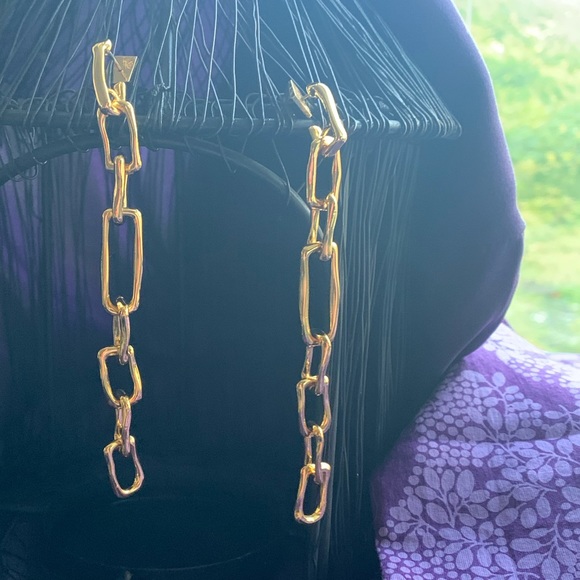 Alexis Bittar Long Chain Link Post Earrings Gold - Picture 16 of 16